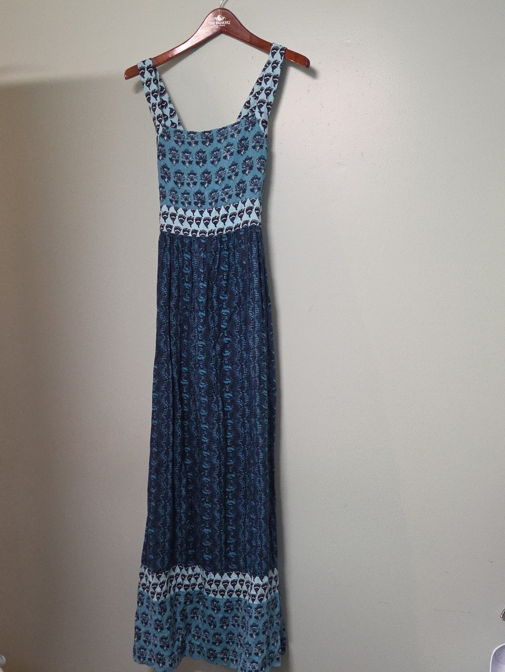 Faherty Gracie Linen Maxi Dress Bali Blue